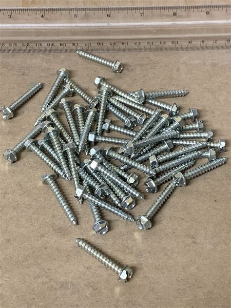 X Slotted Indented Hex Washer Head Sheet Metal Screw Zinc