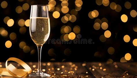 Celebration Of Luxury Champagne Wine Gold Glitter Generated By Ai