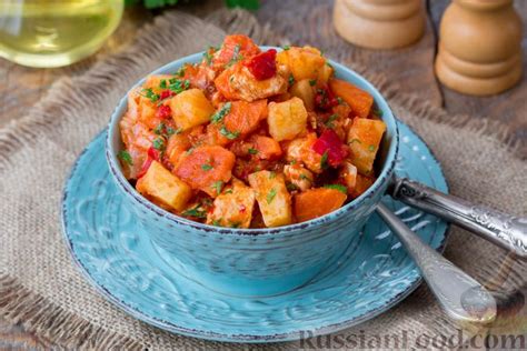 Рецепт: Овощное рагу с индейкой на RussianFood.com