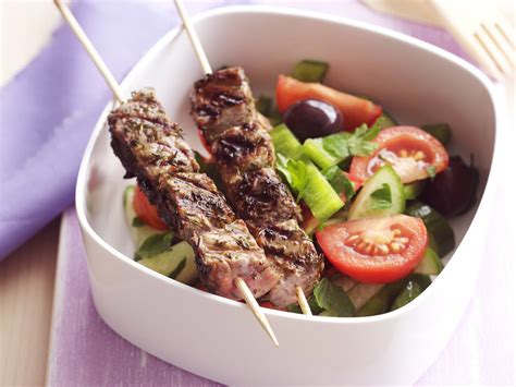 Beef Skewers With Greek Salad Women S Weekly Food