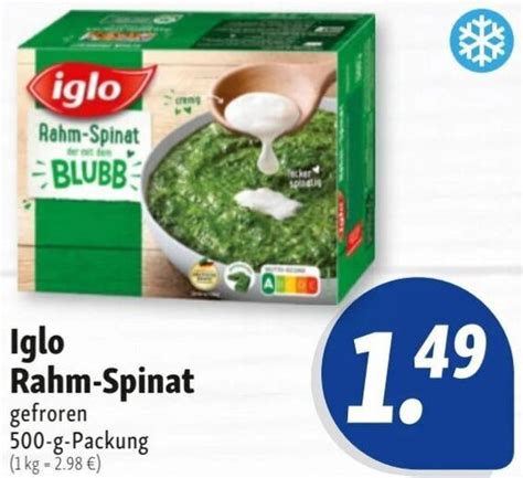 Iglo Rahm Spinat G Packung Angebot Bei Nah Frisch