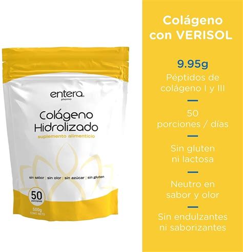 Colágeno Hidrolizado Puro 500g 50 Porciones sin Azucar Envío gratis