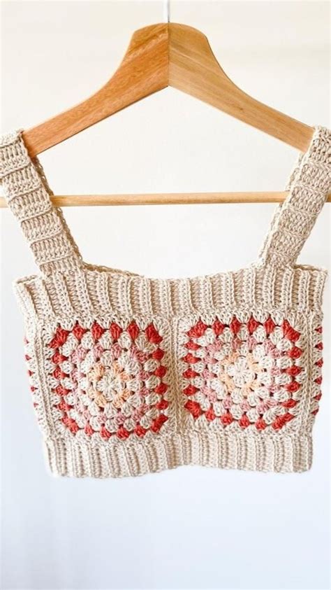 Belinda Granny Square Crop Top Crochet Pattern By Crochetlovemelbourne