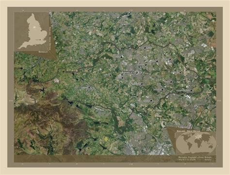 Barnsley England Great Britain High Res Satellite Labelled Stock