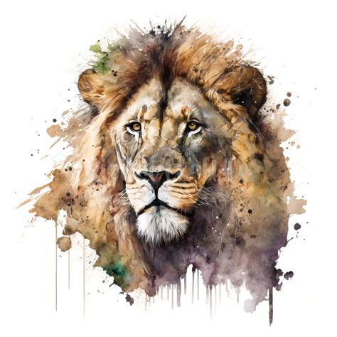 Lion Watercolor Painting