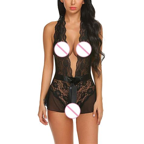 FREE Sexy Women Lace Bowknot Bodysuit Sexy Teddy Lingerie Backless