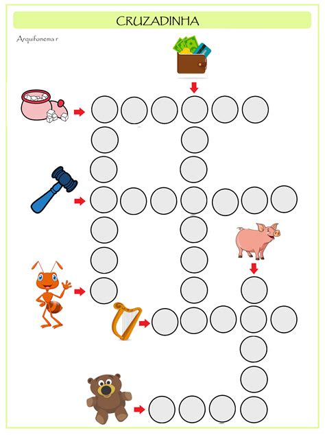 Cruzadinha Arquifonema R Atividades De Fonoaudiologia Cruzadinha