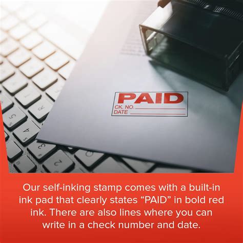 Buy Promot Paid Stamp Self Inking Stamp - Paid Stamp for Office, Accounts Payable Stamp w/ Check ...