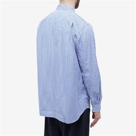 Comme Des Garçons Play Invader Heart Striped Shirt Blue And White End Au