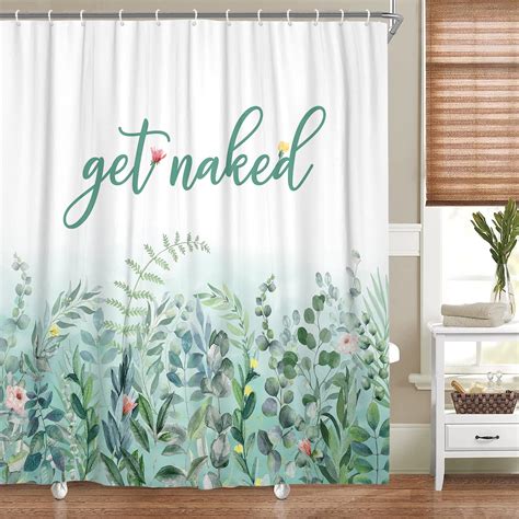 Sage Green Eucalyptus Leaves Shower Curtain Funny Get Naked Shower Curtains Botanical Spring