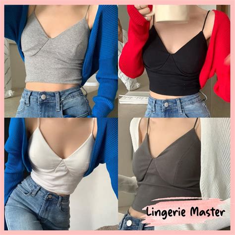 Jual Lingerie Master B Tanktop Bra Vneck Korean Pakaian