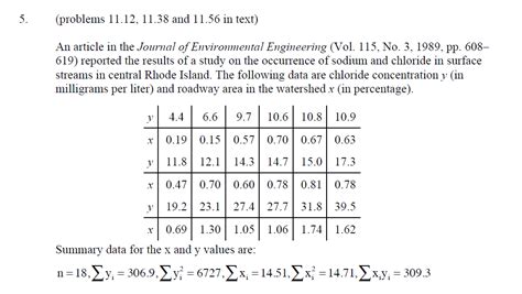 Solved An Article In The Journal Of Environmental Chegg