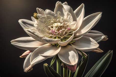 Bouquet Of Snowdrops On A Black Background Studio Photography Stock