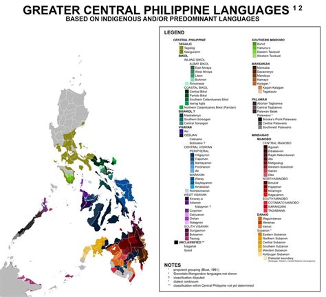 Greater Central Philippine Languages Map : LinguisticMaps