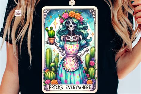 Funny Skeleton Tarot Card Png Cactus Graphic By Pixel Paige Studio