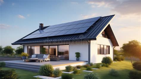 Newly Constructed Homes Featuring Dark Solar Panels On The Roof Under A