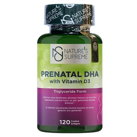 Nature's Supreme Prenatal DHA with Vitamin D3 1000 Mg 120 Kapsül ...
