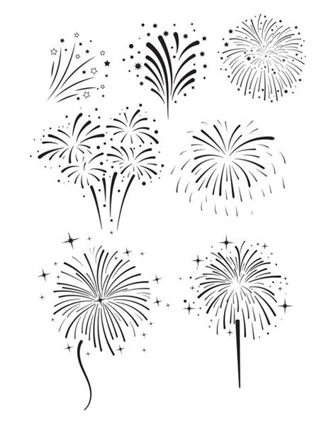 Premium Vector Set Of Hand Drawn Fireworks And Sunbursts Vector