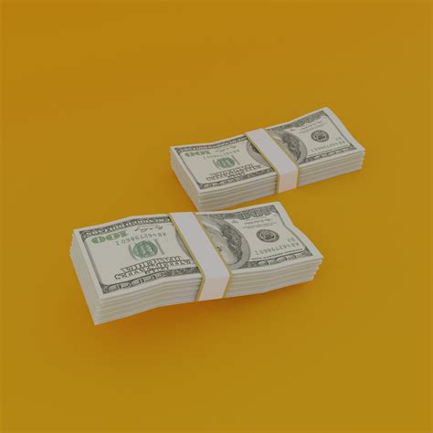 Artstation 100 Dollars Bills Money Stack 3d Model Blender Game Assets