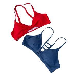 Swim High Waist Swimsuit Crossover Bandage Bikini Set F Poshmark