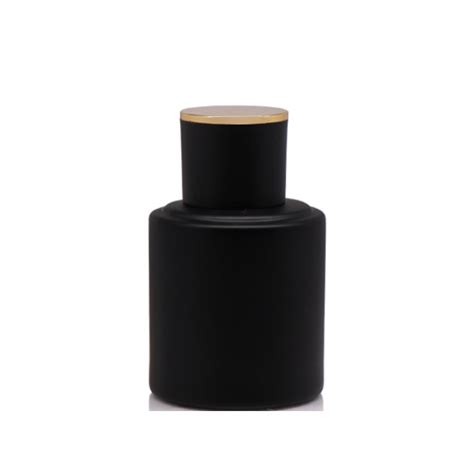 Cosmetic 50ml Black Antique Matte Black Glass Perfume Bottle With Cap