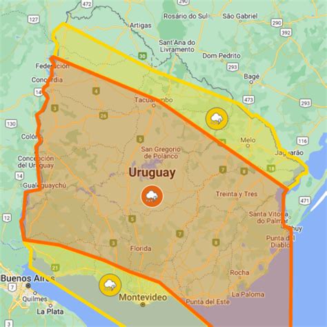 Inumet extendió alerta naranja y hay doble alerta amarilla por