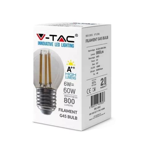 V Tac Vt Ampoule Led W E K Lampe Filament Lm W Goutte