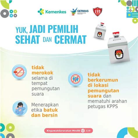 Poster Untuk Pemilih Jaga Kesehatan Pemilu Dinas Kesehatan