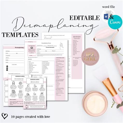 Editable Dermaplaning Templates Dermaplaning Forms Esthetician Forms