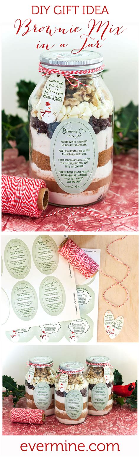 DIY Christmas Gift Idea Brownie Mix In A Jar Great Gift Idea For