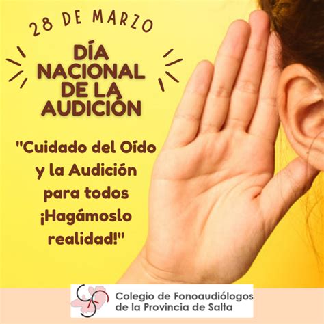 28 de Marzo Día Nacional de la Audición Colegio de Fonoaudiólogos de