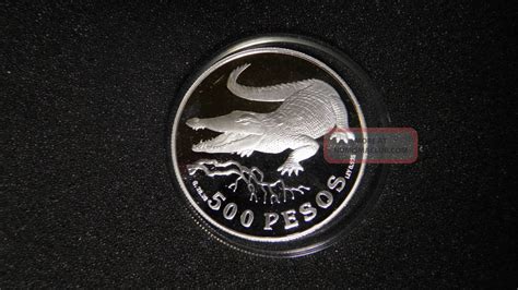 Colombia Pesos Crocodile Silver Proof Coin W