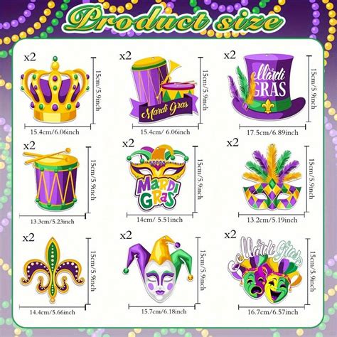 36pcs Mardi Gras Decorations Party Supplies Mardi Gras Tinsel Garland Hanging Swirl Decorations