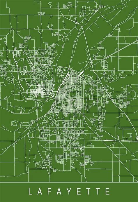 Lafayette Map Print Custom Line Art City Map Lafayette Etsy Map