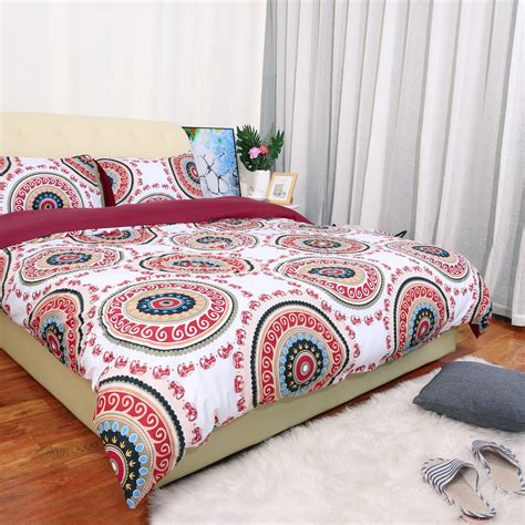 Bohemian Duvet Cover Sets With 2 Matching Pillow Shams Soft Microfiber