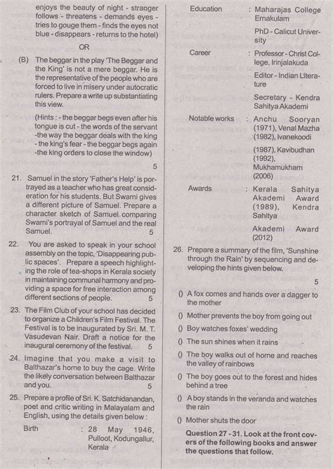 Sslc Model Question Paper English Sslc Informations