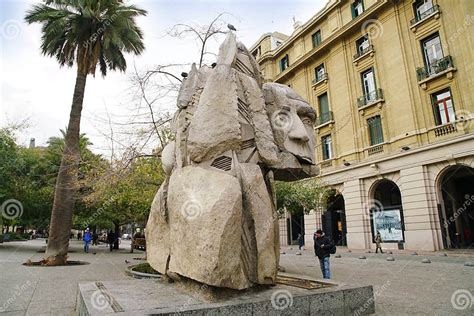 Mapuche Statue At The Plaza De Las Armas Santiago De Chile Editorial