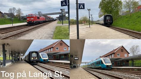 Tog P Lang St Trains At Langaa St Godstoget Mz Youtube