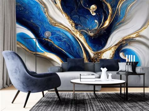 D Blue Texture Zhua Wallpaper Wall Murals Removable Self Adhesive