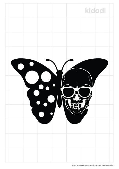 Free Butterfly Skull Stencil Stencil Printables Kidadl