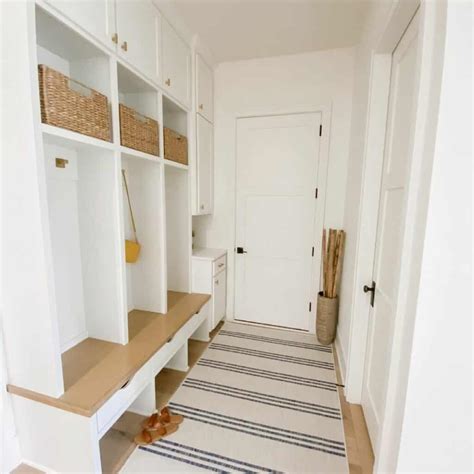 Mudroom Entry With White Built-in Lockers - Soul & Lane