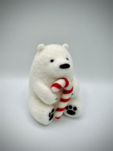 I Made My Needle Felted Polar Bear A Candy Cane And I Think Its