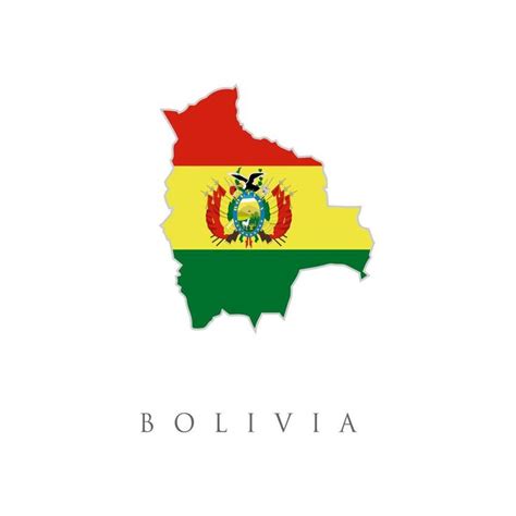 Bolivien Flagge Auf Der Karte Des Landes Isoliert Auf Wei Em