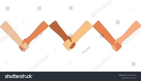 Holding Hands Diversity Vector Illustration Different Stock Vector ...