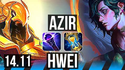 AZIR Vs HWEI MID 7k Comeback 1300 Games KR Master 14 11 YouTube