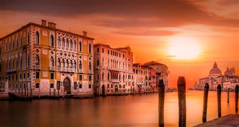 Grand Canal In Venice Italy At Sunset K Ultra Hd Wallpaper Sfondo