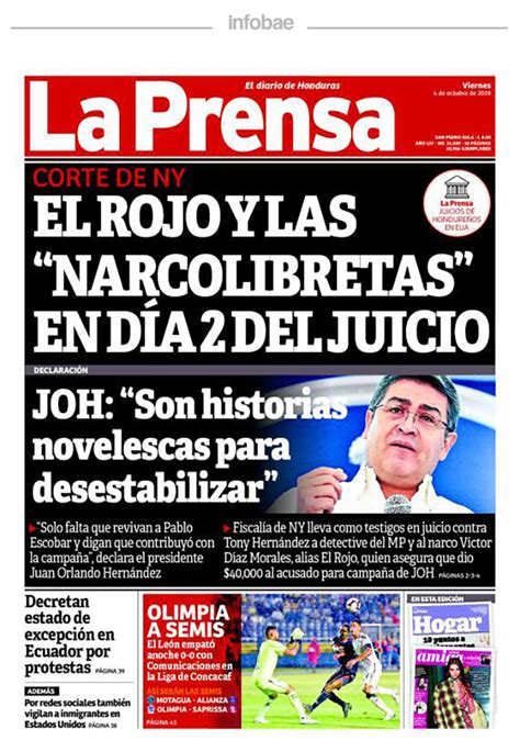 La Prensa Honduras 4 De Octubre De 2019 Infobae