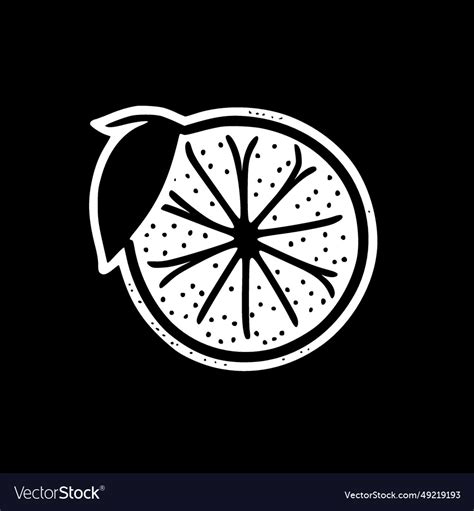 Lemon - black and white Royalty Free Vector Image