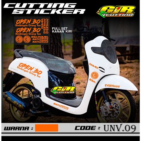 Jual Cod Cutting Sticker Striping Motor Scoopy Open Bo Aksesoris