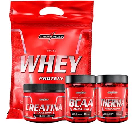 Combo Integralmedica Whey 900g Thermapro Bcaa Creatina